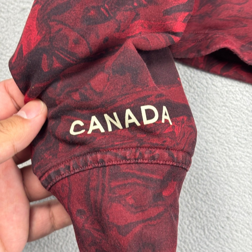 Lululemon Team Canada All Yours Cropped Hoodie Womens Red Marble Swirl Olympic - Picture 3 of 5